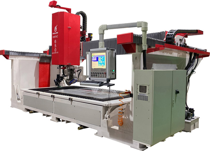 Máy cắt đá CNC SawJet 5 trục hiệu suất cao HUALONG HKNC-650J với cưa cầu và tia nước