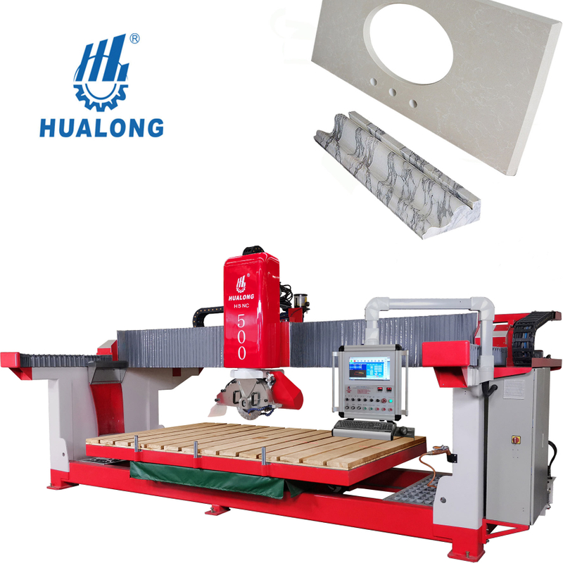 Hualong Machinery HSNC-500 Máy cắt đá cầu hoàn toàn tự động với chức năng phay mặt bàn