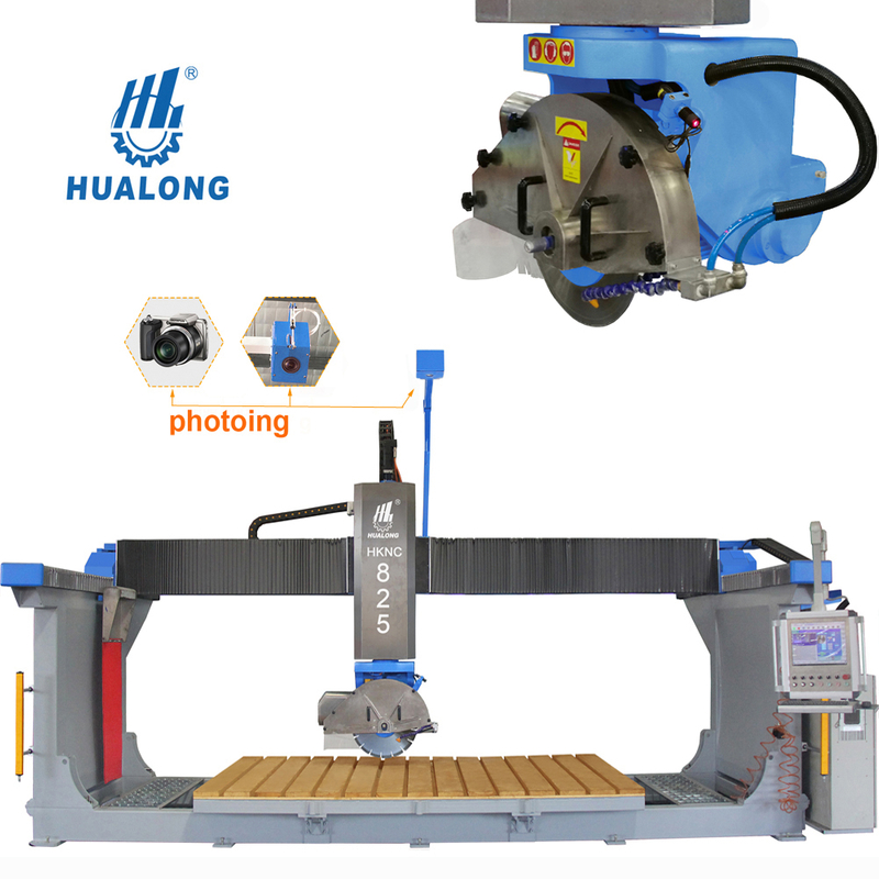 Máy cắt đá HUALONG 5 trục Máy cưa cầu CNC Máy cắt đá hoa cương để chạm khắc Bàn khoan cắt HKNC-825