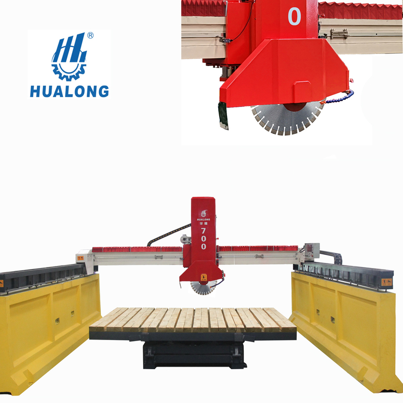 Máy cưa đá hồng ngoại tự động HUALONG HLSQ-700 dùng cho máy cắt đá hoa cương giá rẻ